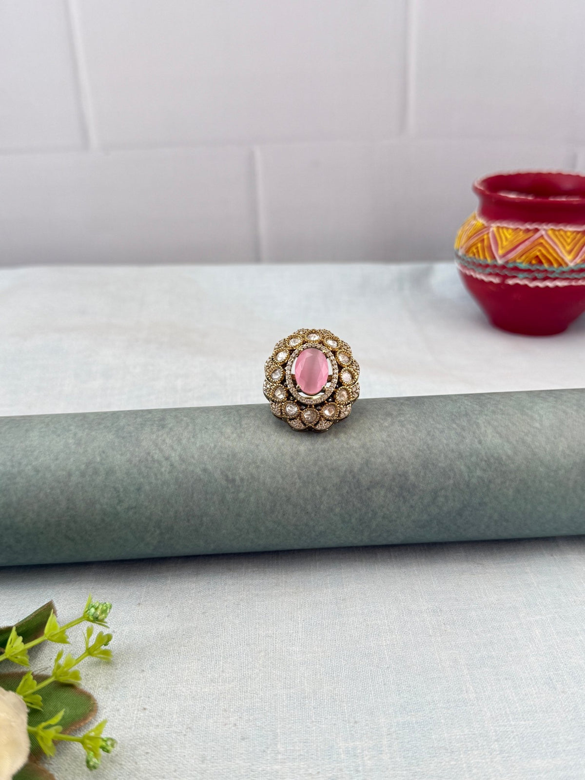 Victorian Kundan Finger Ring | F0005 - Mahilas