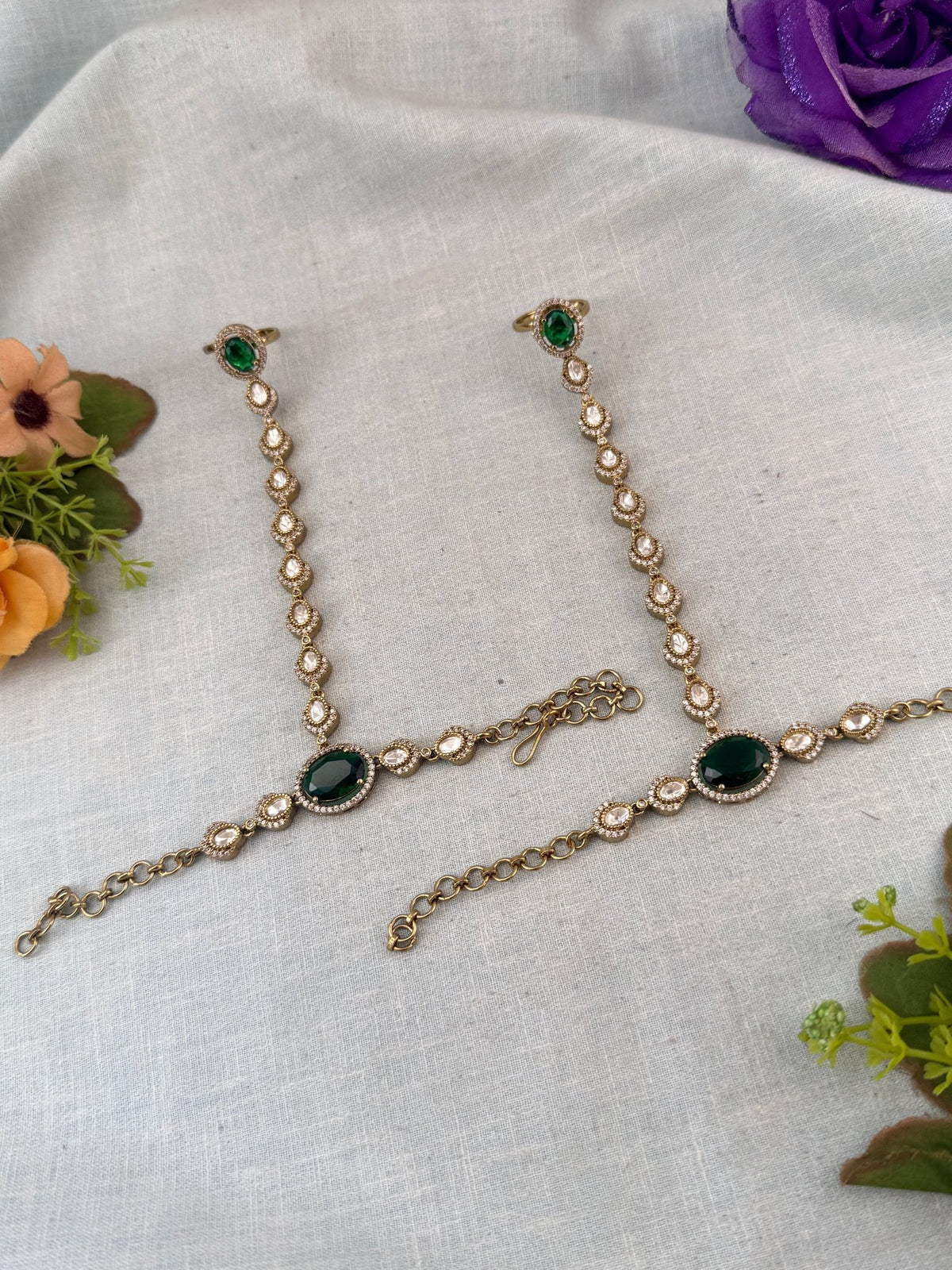 Victorian Kundan Hathpan Hathphool | F0050 - Mahilas