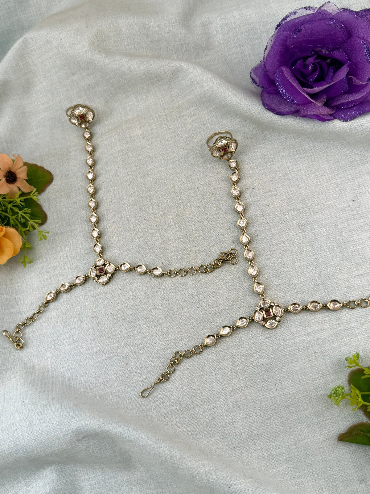 Victorian Kundan Hathpan Hathphool | F0052 - Mahilas