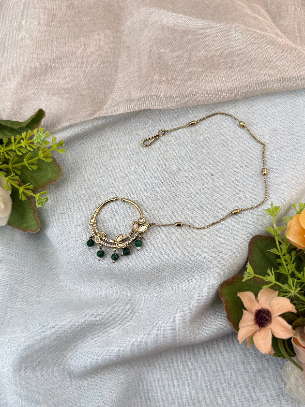 Victorian Kundan Nathu Nose Ring | O0002 - Mahilas