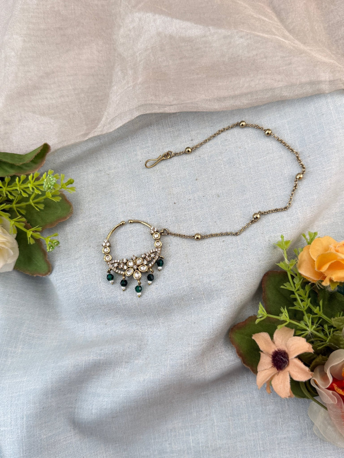 Victorian Kundan Nathu Nose Ring | O0021 - Mahilas