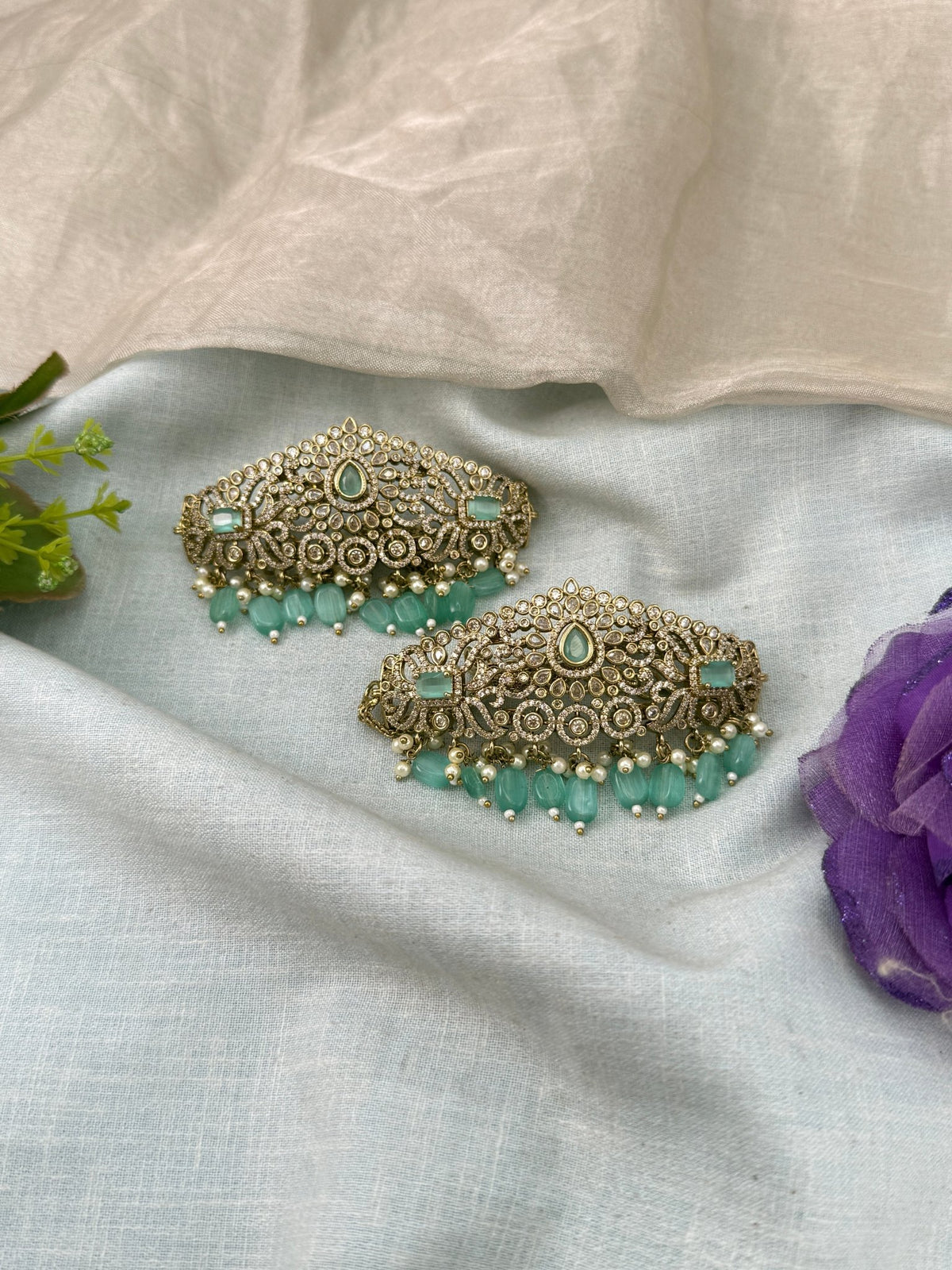Victorian Stone Chain Vanki | Set of 2 | 005 - Mahilas