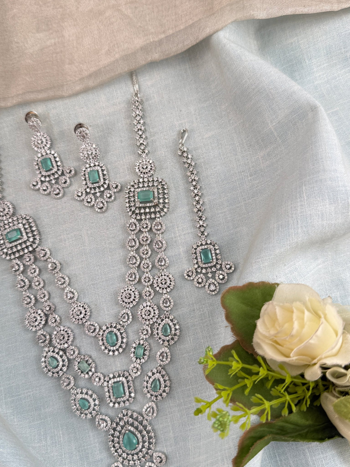 Victorian Stone Layer Long Necklace Set | Combo | 040 - Mahilas