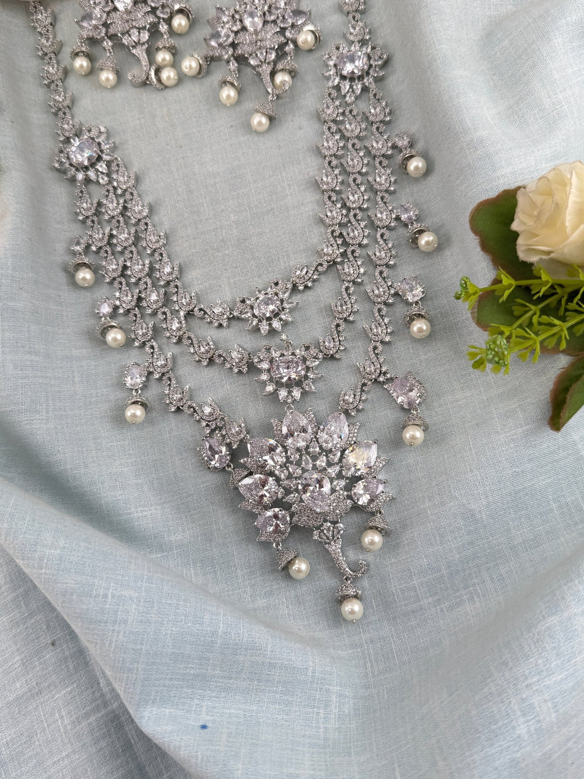 Victorian Stone Layer Mid- Long Necklace Set | 043 - Mahilas
