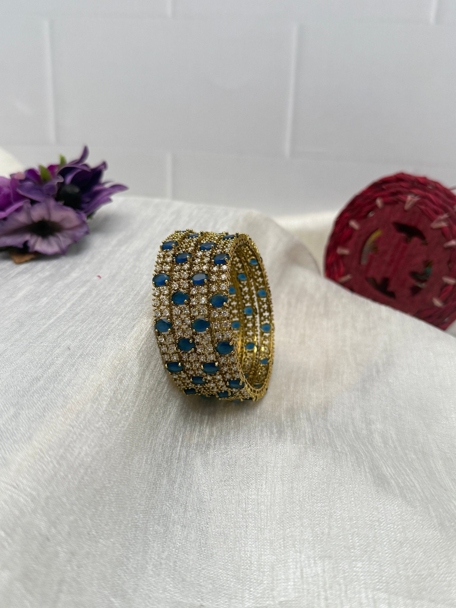 Victorian Stone Luxurious Bangles 6932 - 6 Colors - Mahilas