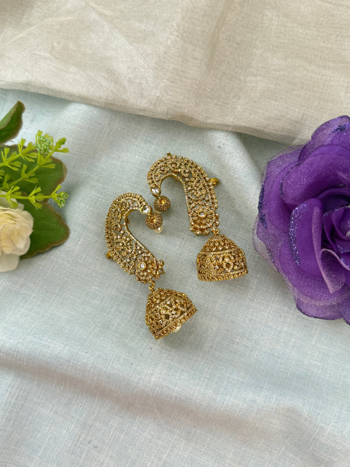 Zircon Stone Ear-Cuff Jhumka | 039 - Mahilas