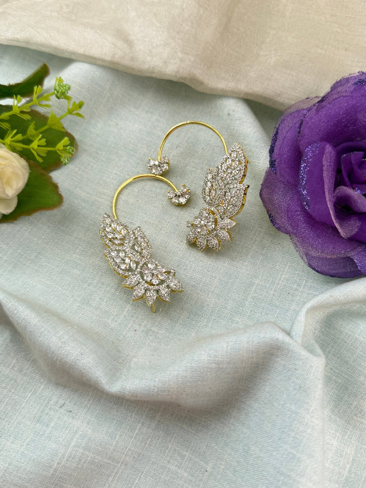 Zircon Stone Ear-Cuff Jhumka | 040 - Mahilas