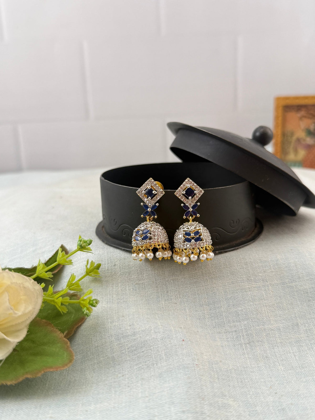 Zircon Stone Jhumka | 006 - Mahilas