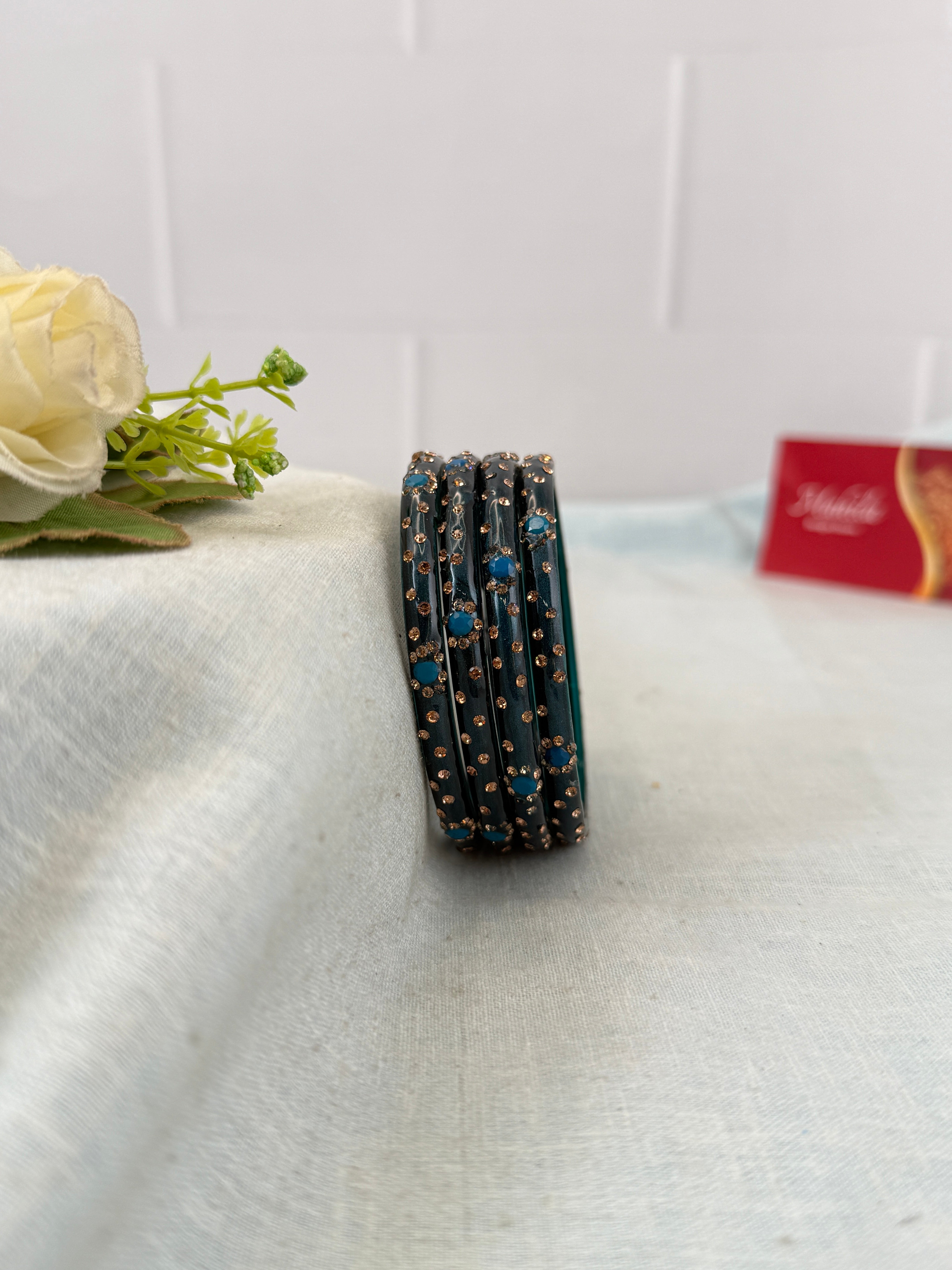 Luxurious Evara Design Kada Glass Bangles 3478 - Make your own box