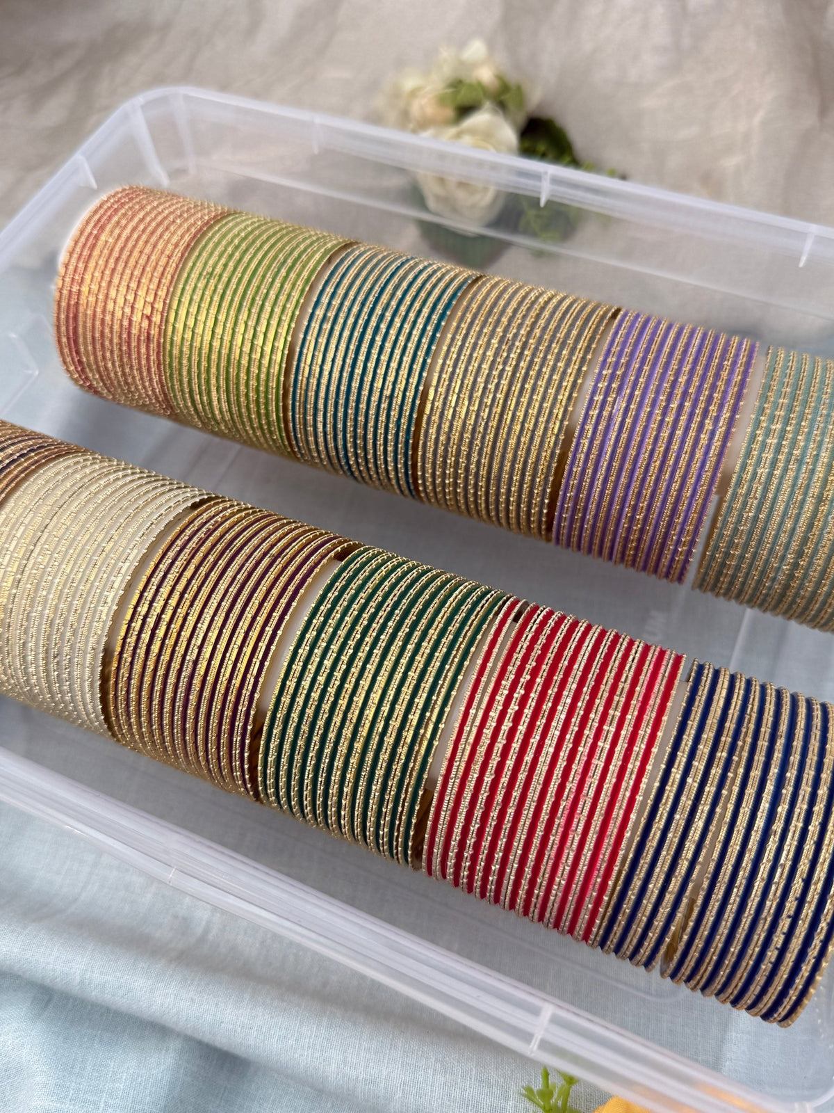 12 Color Premium Metal Bangle Box | Set of 12 Colors | 0146 - Mahilas