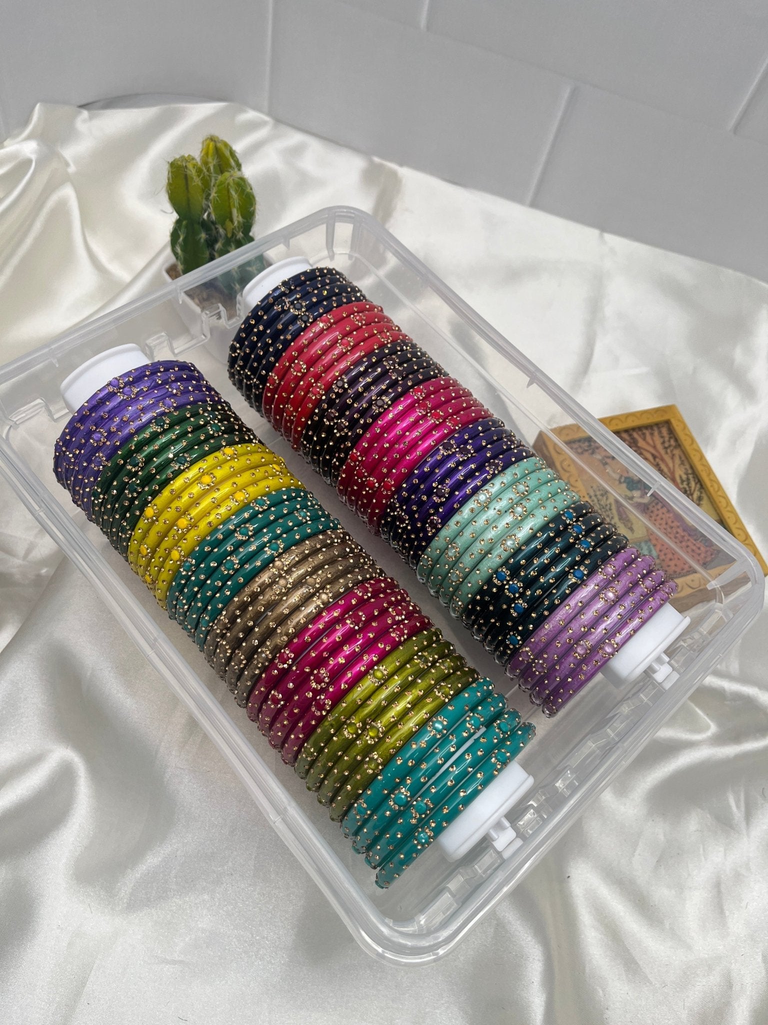 16 Color Kada Glass Bangle Box Design Evara - 030 - Mahilas