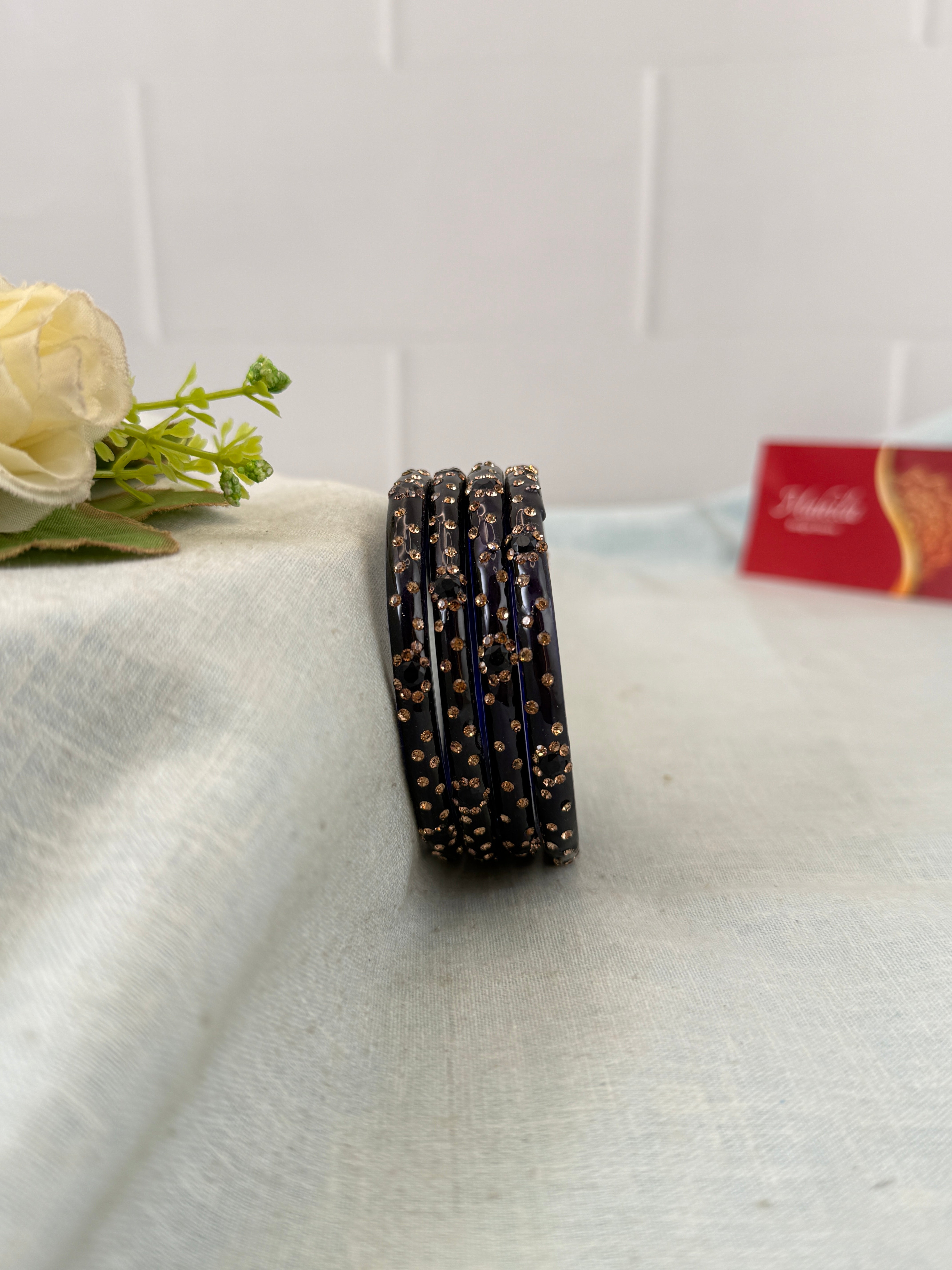 Luxurious Evara Design Kada Glass Bangles 3478 - Make your own box