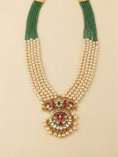 Pearl Layered Necklce Jadau Kundan Premium | N1100