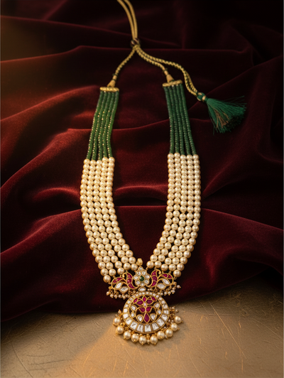 Pearl Layered Necklce Jadau Kundan Premium | N1100