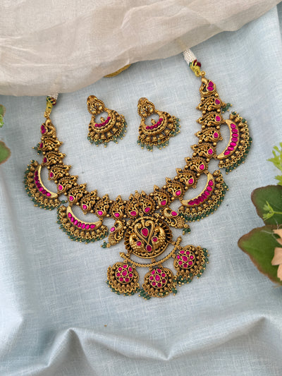 Antique Necklace Premium Short Set N0454