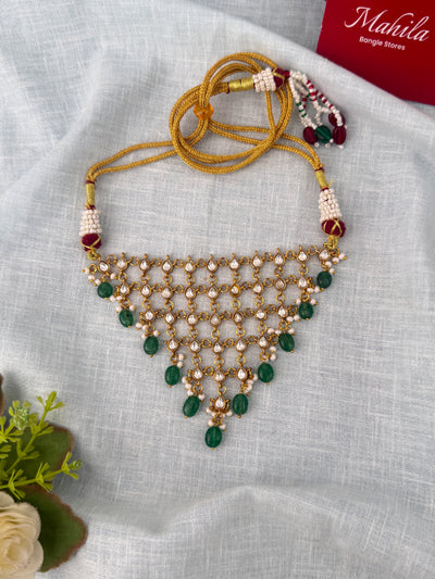 Jadau Kundan Layer Delicate Necklace Set | J100