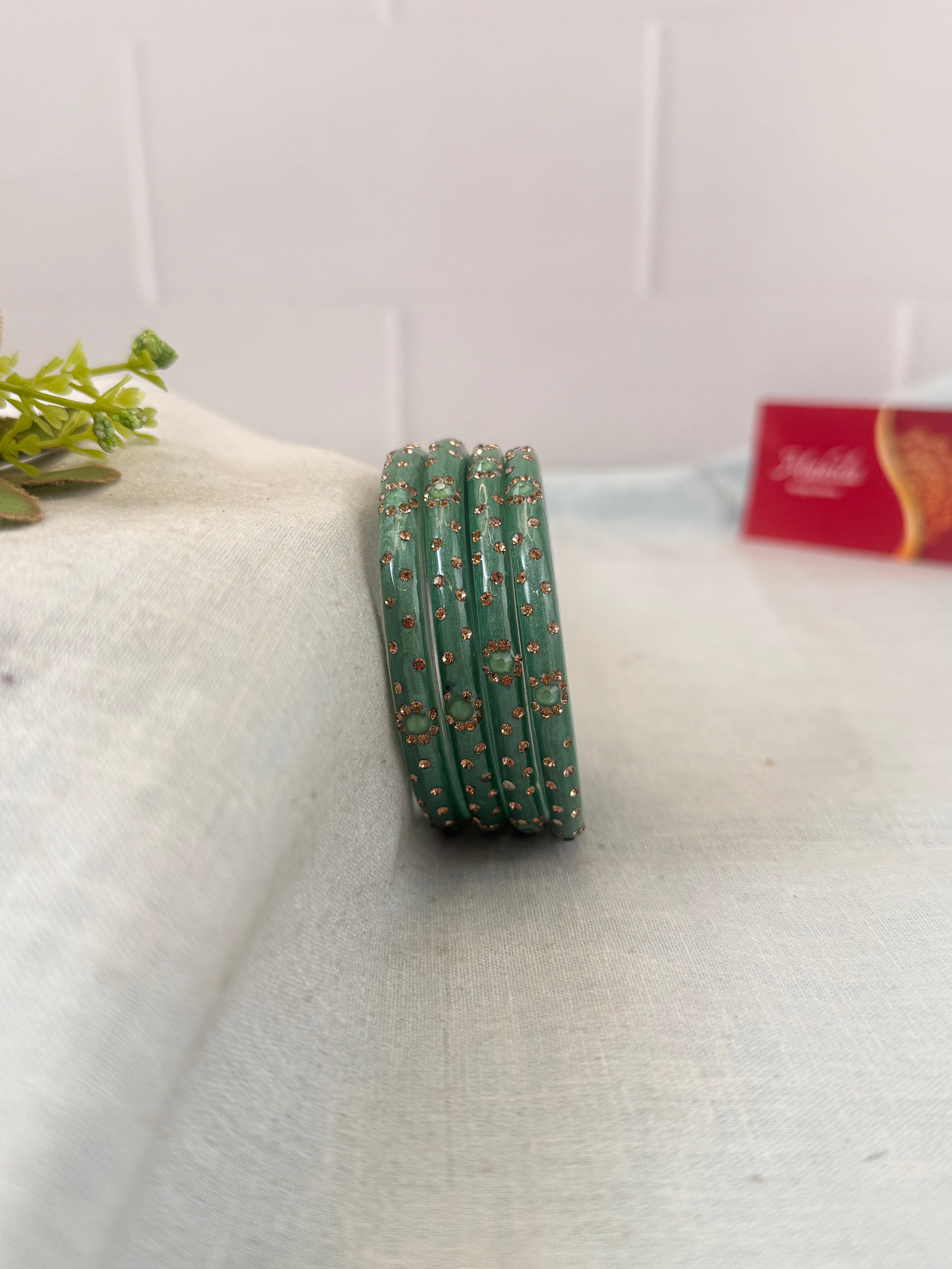 Luxurious Evara Design Kada Glass Bangles 3478 - Make your own box