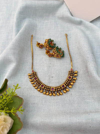 Antique Short Necklace Simple Set| N1247 A