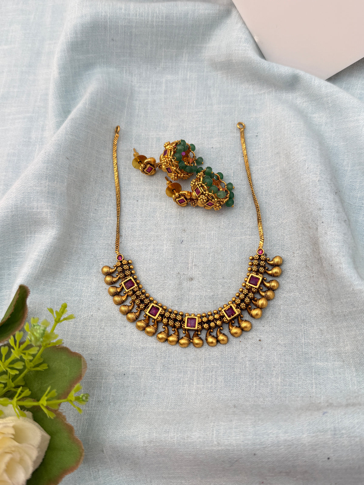 Antique Short Necklace Simple Set| N1247 A