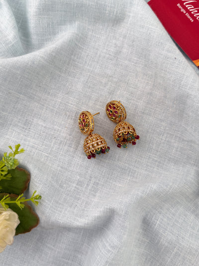 Antique Peacock Earrcuff & Jhumka Combo Earrings| E0773 B