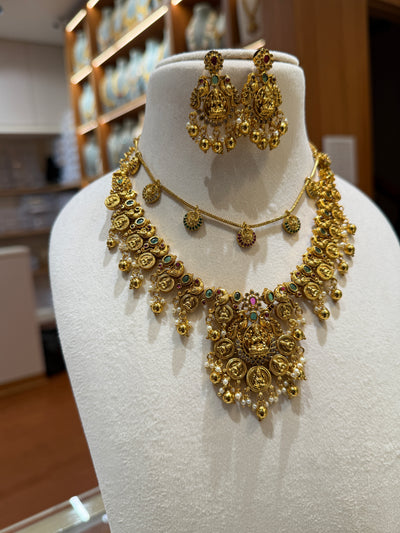 Antique Kaasu Pendant & Chain Full Necklace Set | NC006
