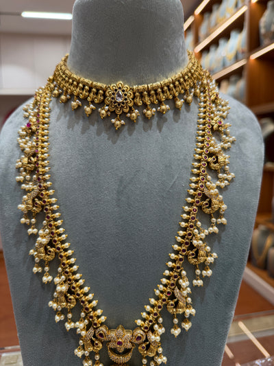 Guttapusalu Antique Choker Full Bridal Necklace Set | NC013