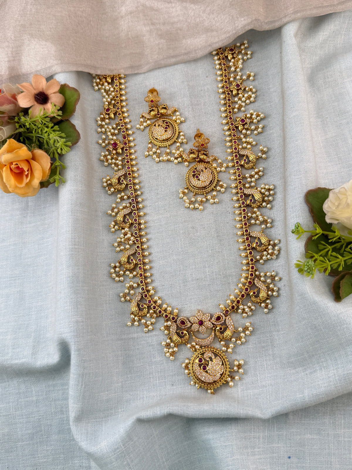 Guttapusalu Antique Choker Full Bridal Necklace Set | NC013