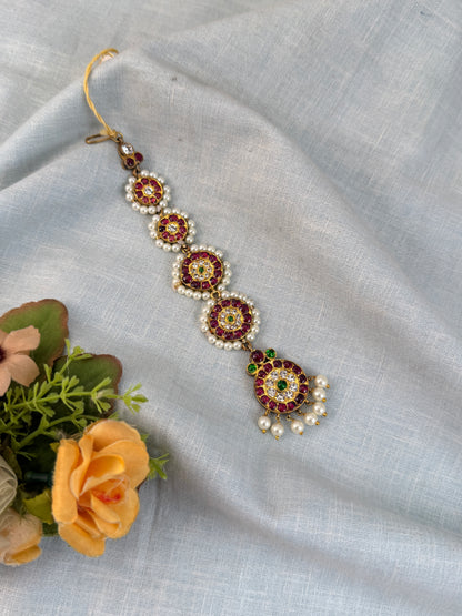 Luxurious Pure Silver Temple Maang Tikka 165