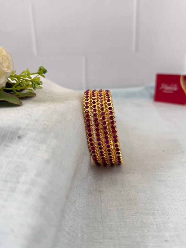 Luxurious Sampoorna Antique Stone Bangles 7226