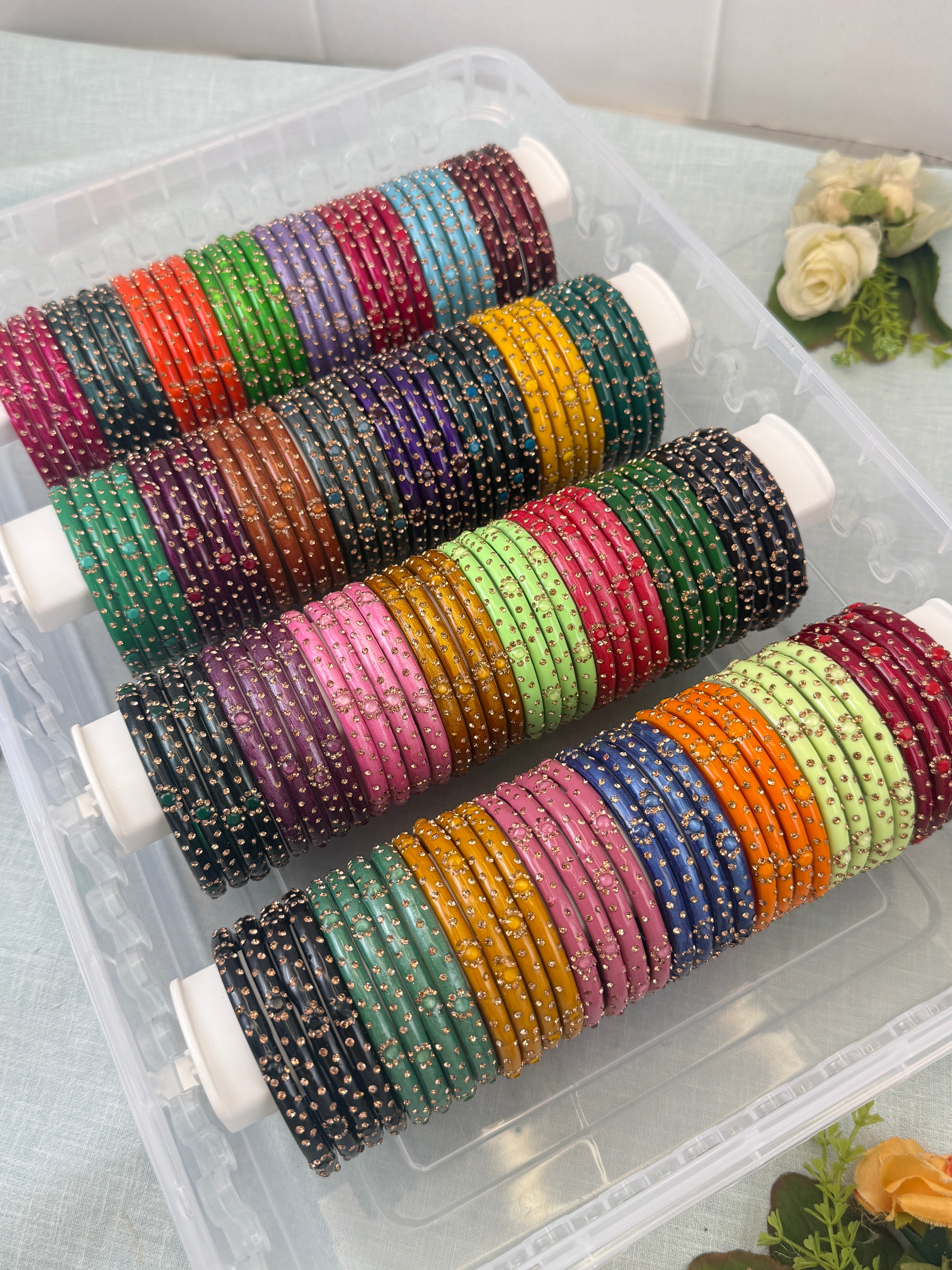 Luxurious New Evara Kada Glass Bangle Full Box - 3476