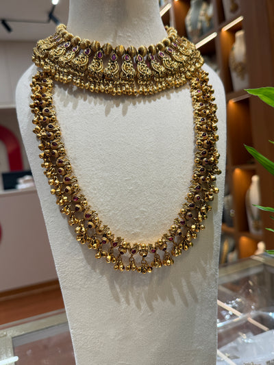 Antique Bell Beads Choker Chain Full Necklace Set | NC010