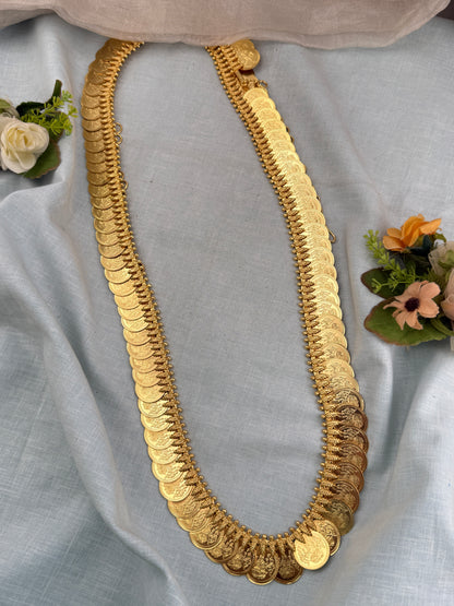 Luxurious Antique Gold Like Kaasu Long Necklace Set 46 inches 1065