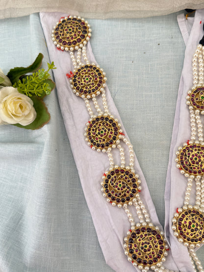 Luxurious Pure Silver Temple Jade Bille Set 160