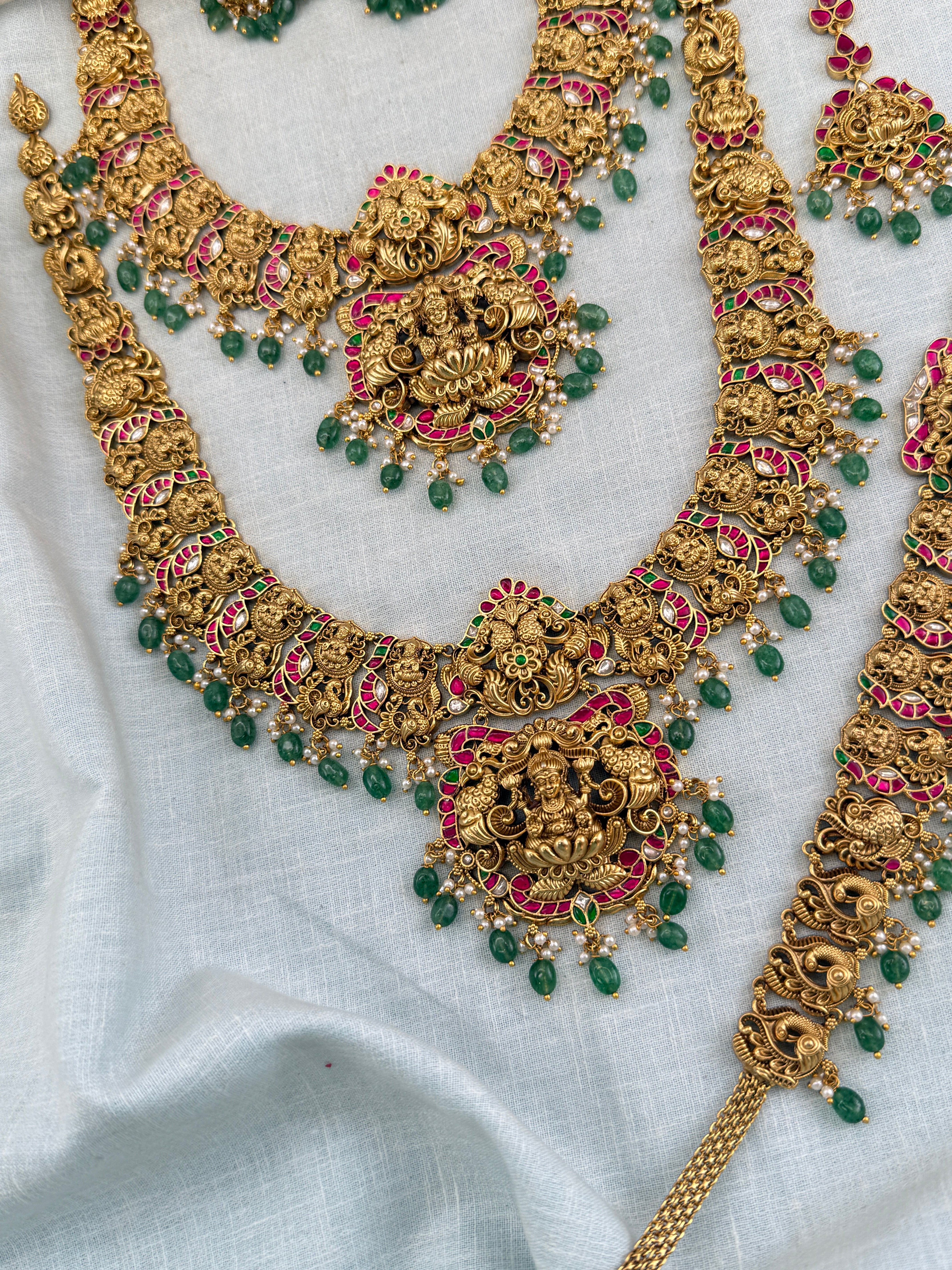 Antique Jadau Lakshmi Full Bridal Necklace Set | 201