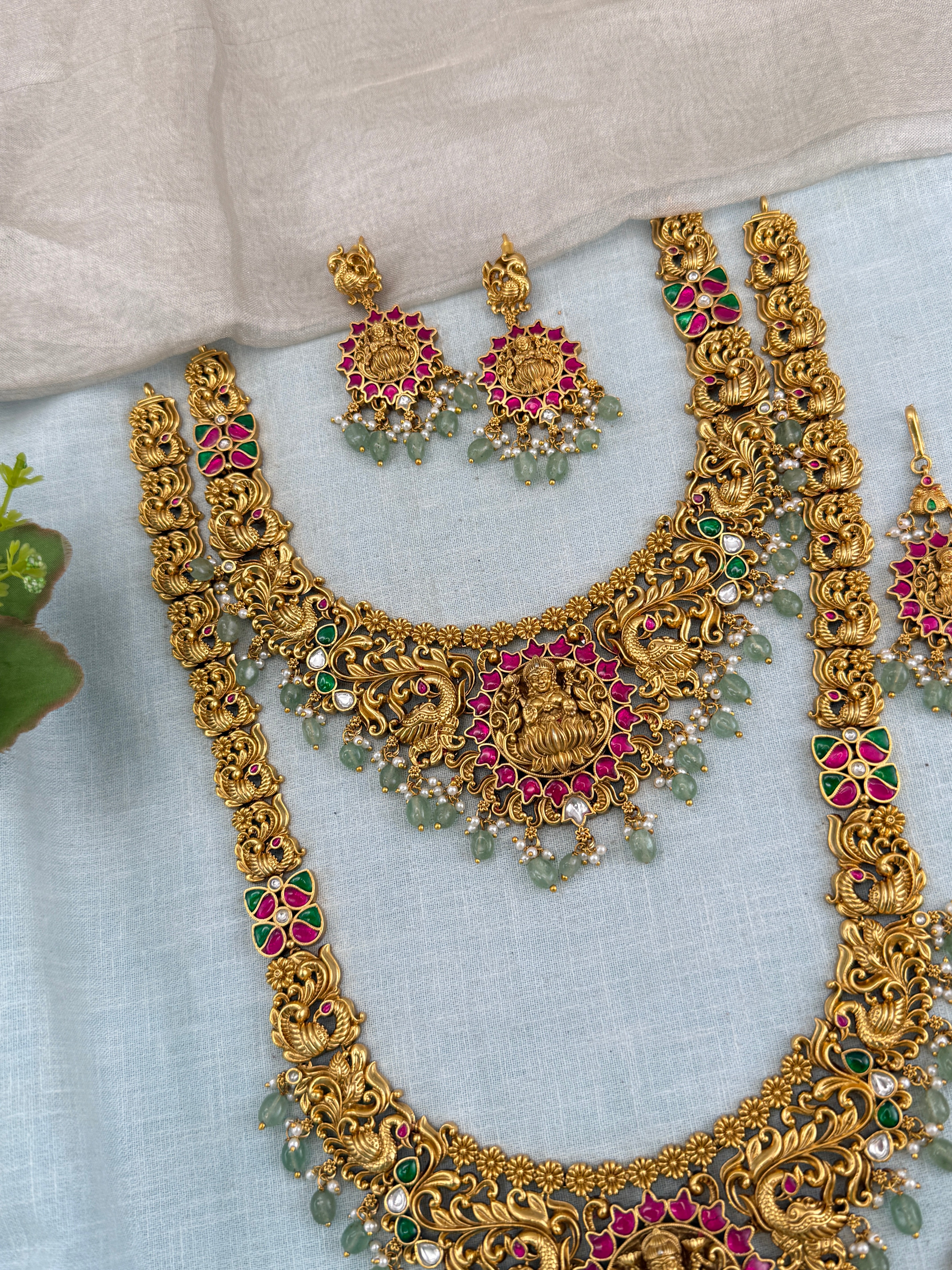 Antique Jadau Lakshmi Full Bridal Necklace Set | 202