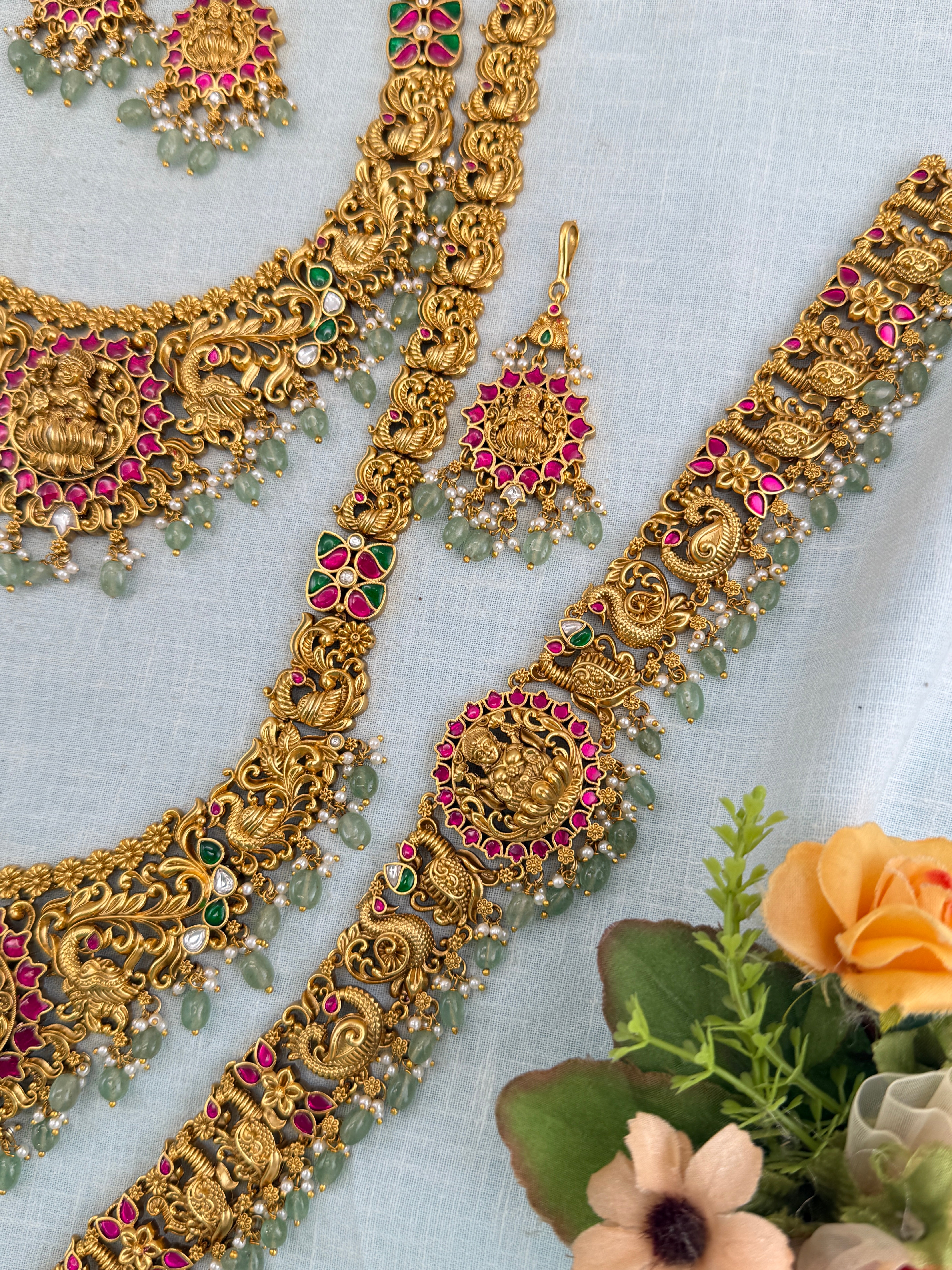Antique Jadau Lakshmi Full Bridal Necklace Set | 202