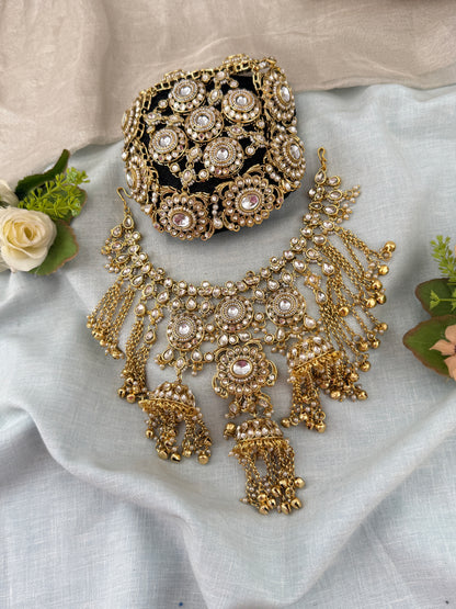 Luxurious Designer Hair Bun with Hangings 0154
