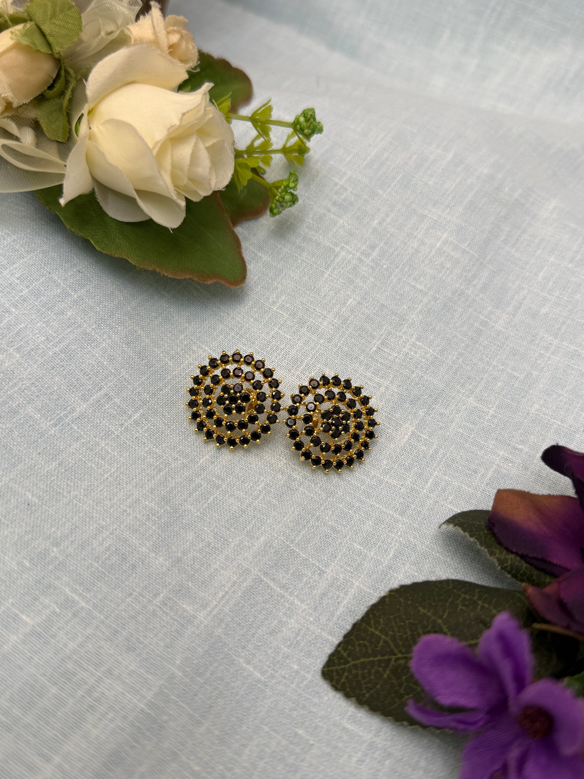 Stone Stud Earrings 0092 ( 10 Colours ) - Mahilas