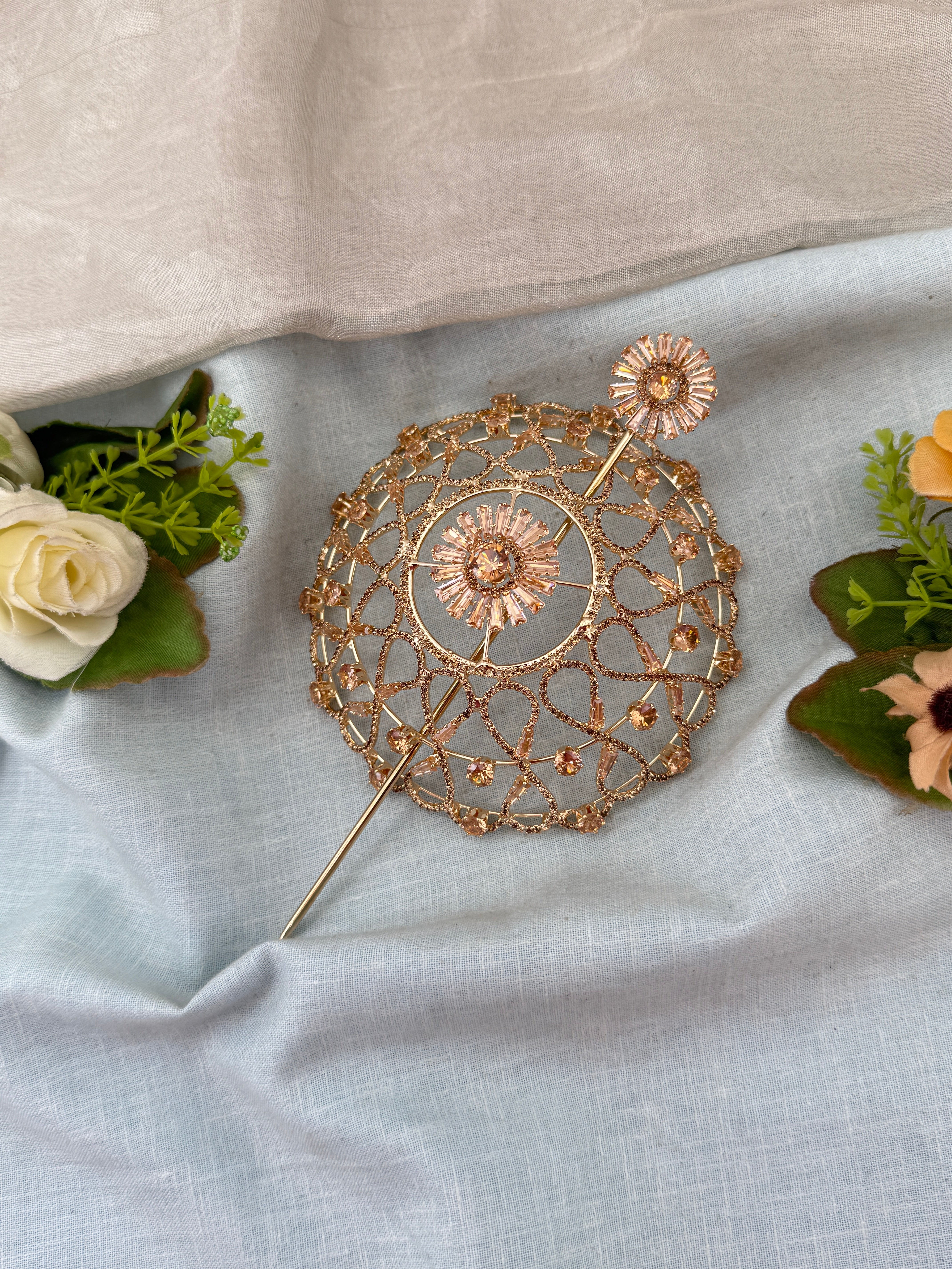 Hair bun, hair juda, hair jewellery, hair bun cage, kundan hair tie,