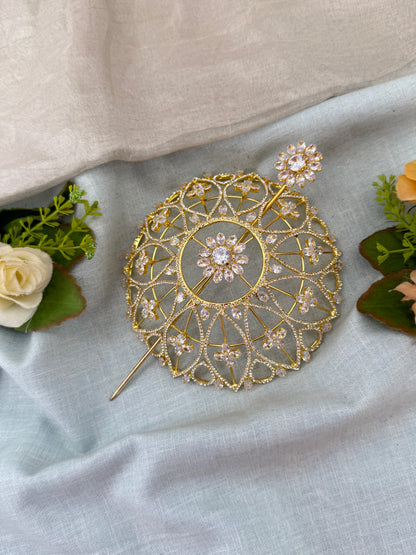 Hair bun, hair juda, hair jewellery, hair bun cage, kundan hair tie,