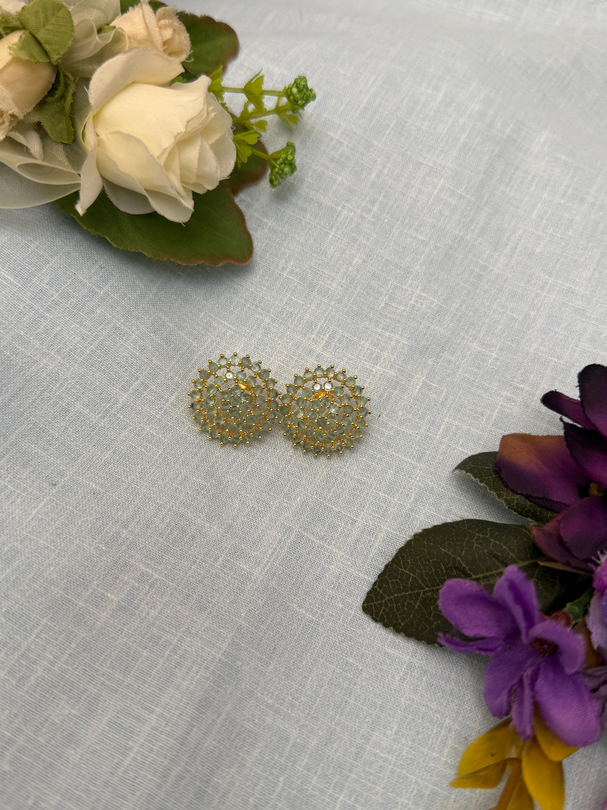 Stone Stud Earrings 0092 ( 10 Colours ) - Mahilas