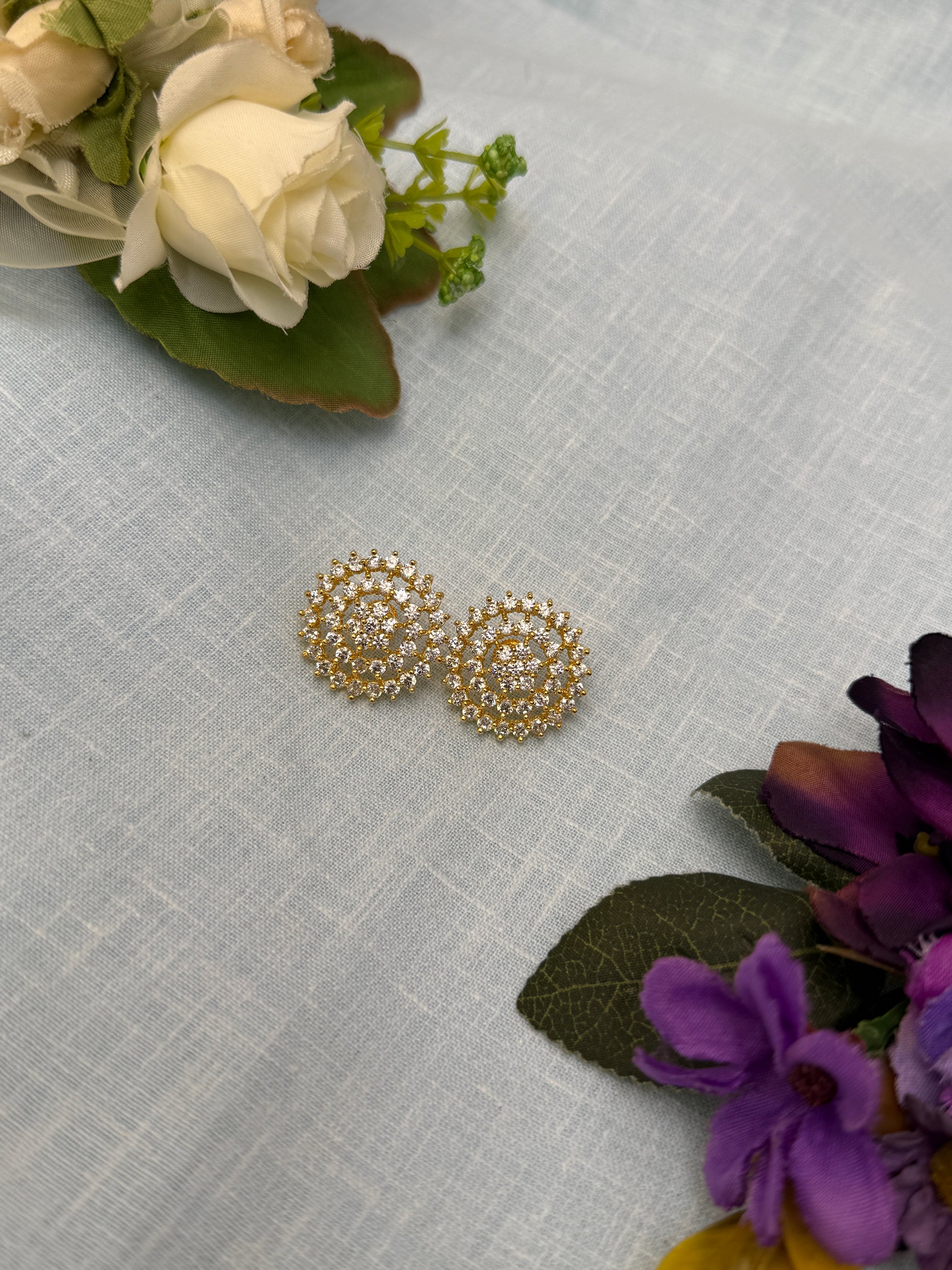 Stone Stud Earrings 0092 ( 10 Colours ) - Mahilas