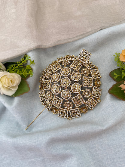 Hair bun, hair juda, hair jewellery, hair bun cage, kundan hair tie,