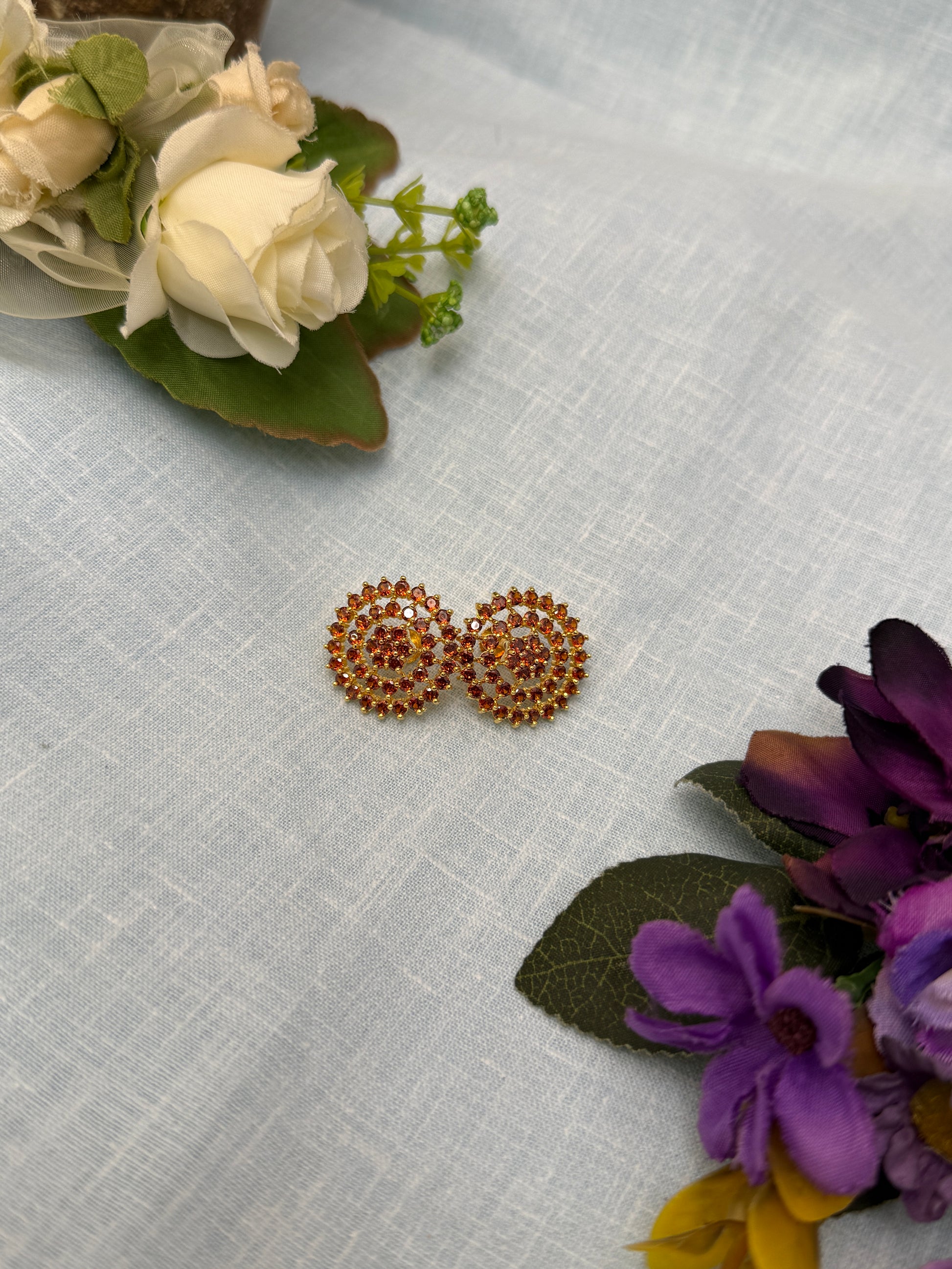 Stone Stud Earrings 0092 ( 10 Colours ) - Mahilas