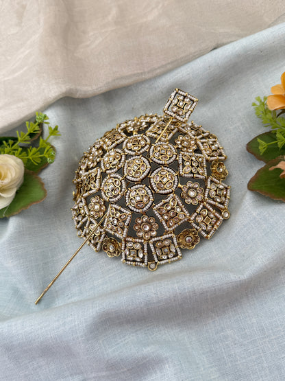 Luxurious Kundan Stone Bun Cage Kuppa 0159