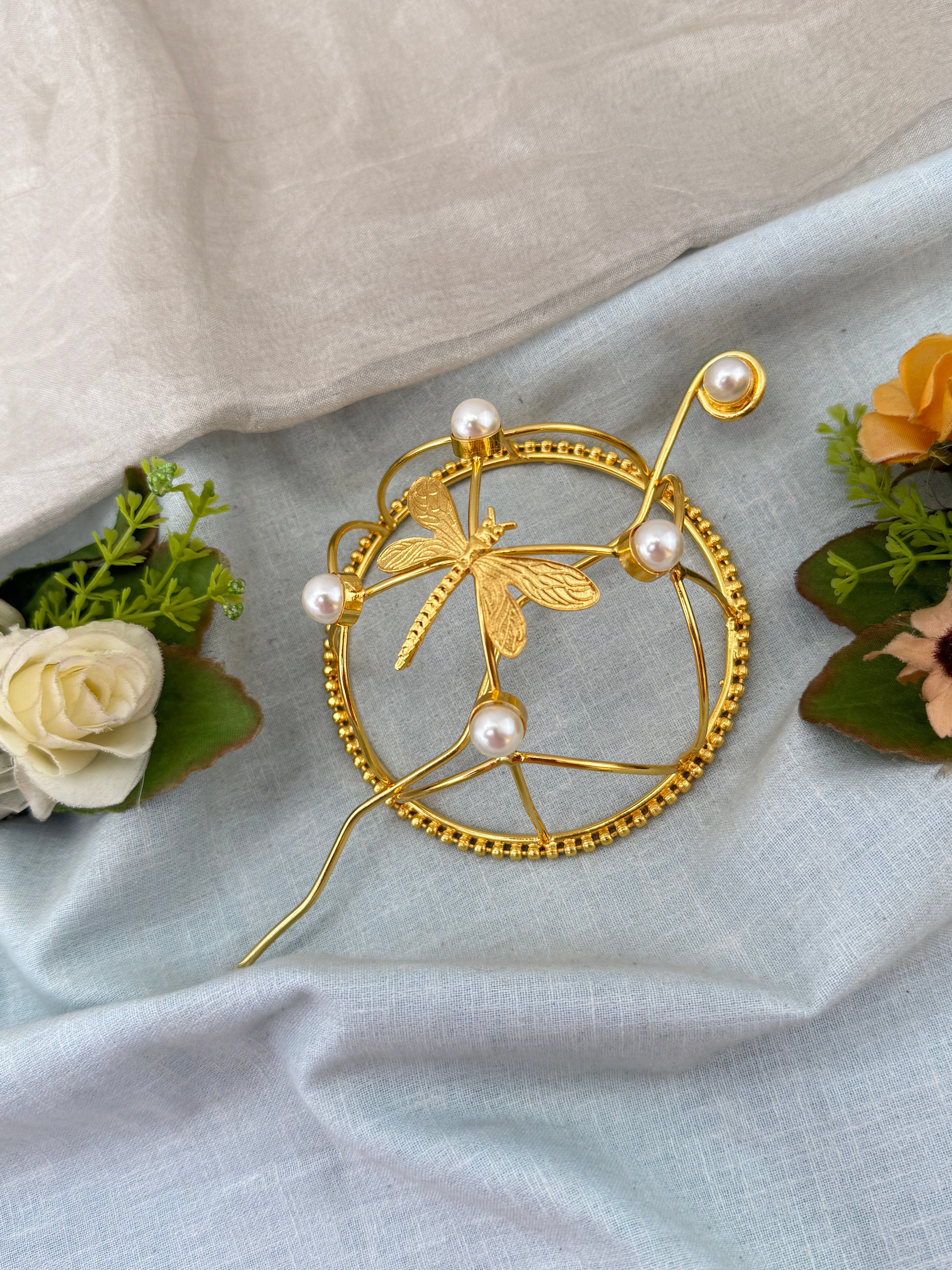 Hair bun, hair juda, hair jewellery, hair bun cage, kundan hair tie,