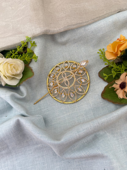 Hair bun, hair juda, hair jewellery, hair bun cage, kundan hair tie,