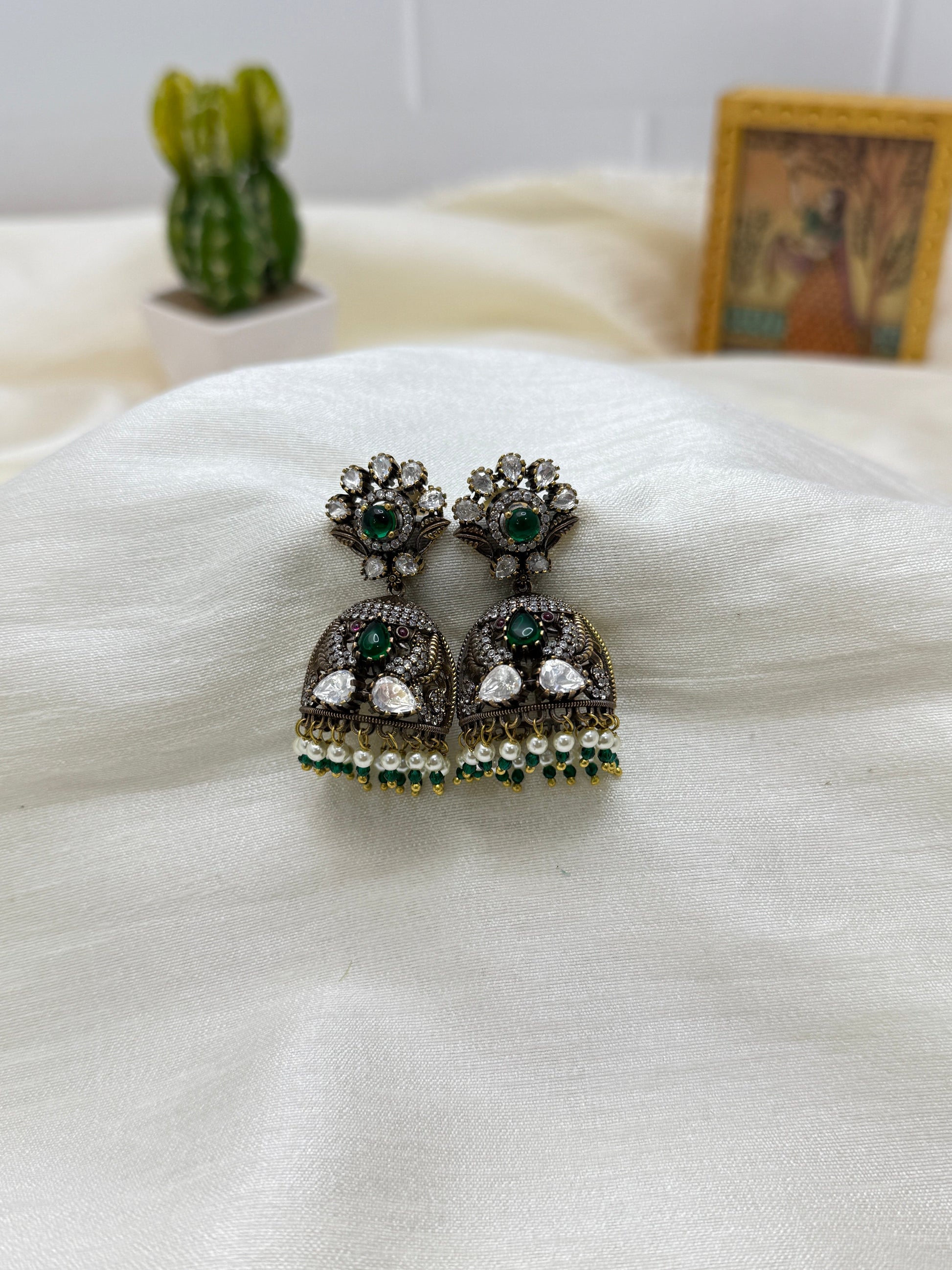 Victorian Jhumka Earrings 1087 - Mahilas