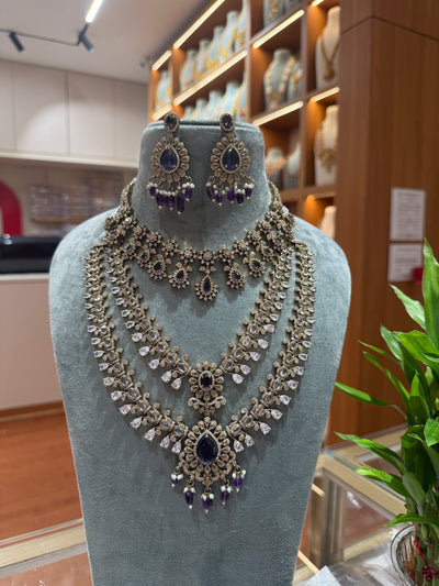 Victorian Stone Designer Necklace Full Bridal Set| NC0021