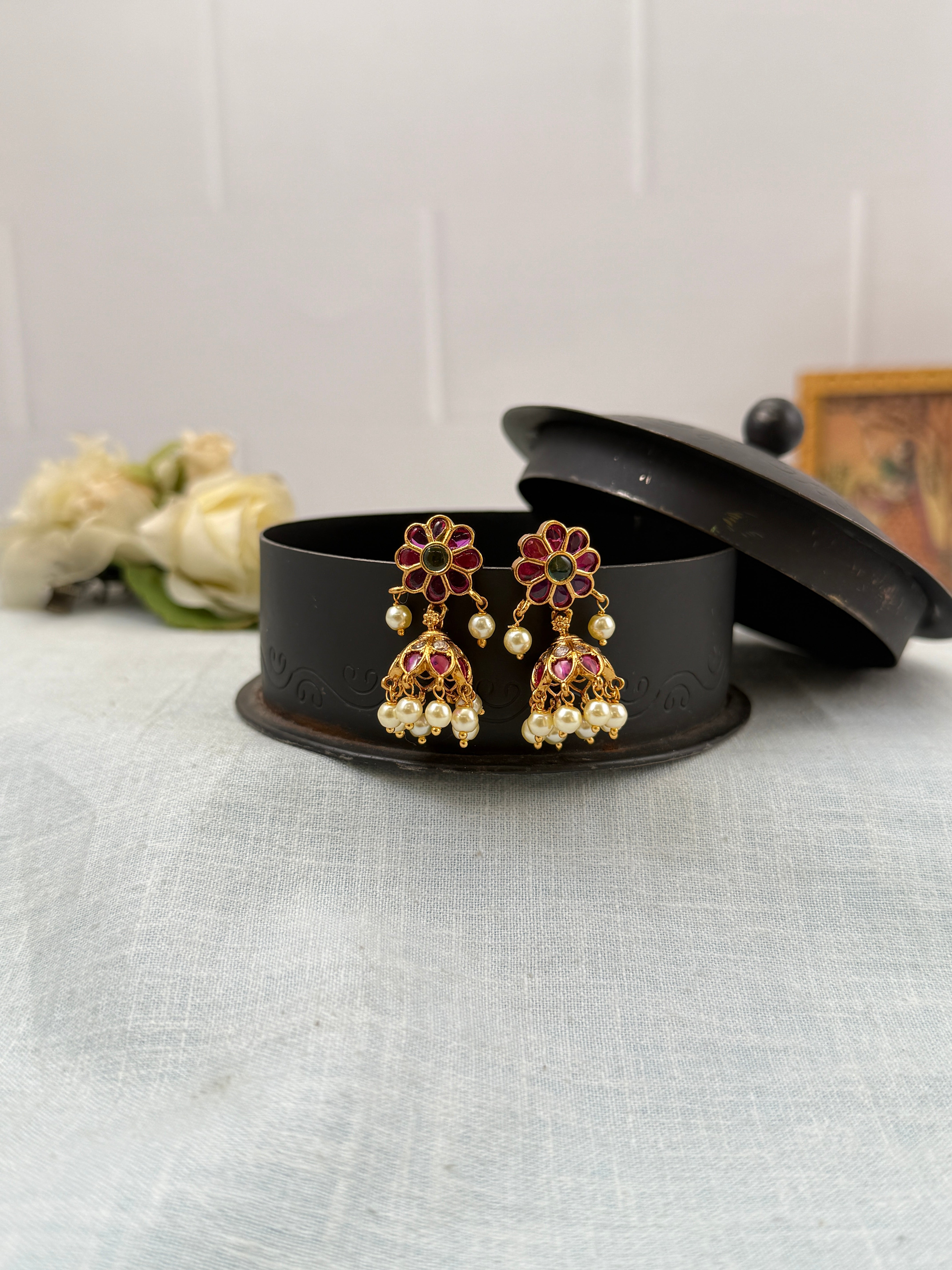 Antique Earrings, Bridal antique earrings, Antique Jhumka